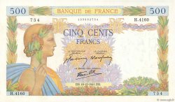 500 Francs LA PAIX FRANCIA  1941 F.32.25 SC+