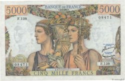 5000 Francs TERRE ET MER FRANKREICH  1953 F.48.09 VZ+