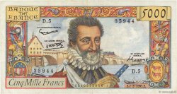 5000 Francs HENRI IV FRANCIA  1957 F.49.01 MB