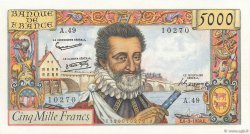 5000 Francs HENRI IV FRANCIA  1958 F.49.06 EBC a SC