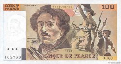 100 Francs DELACROIX imprimé en continu FRANCE  1990 F.69bis.02d SPL