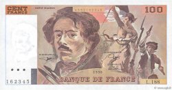 100 Francs DELACROIX imprimé en continu FRANCIA  1990 F.69bis.02e1 SC+
