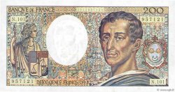 200 Francs MONTESQUIEU alphabet 101 FRANCIA  1992 F.70bis.01 SPL