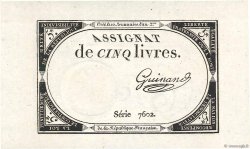 5 Livres FRANCE  1793 Ass.46a UNC