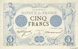 5 Francs NOIR FRANCE  1874 F.01.25