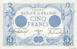 5 Francs BLEU FRANCIA  1912 F.02.07 FDC