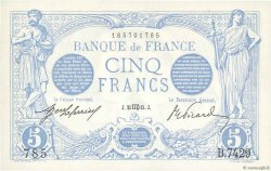 5 Francs BLEU FRANCIA  1915 F.02.30 FDC