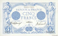 5 Francs BLEU FRANKREICH  1916 F.02.44 ST