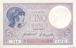 5 Francs FEMME CASQUÉE FRANCIA  1921 F.03.05 q.AU