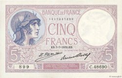 5 Francs FEMME CASQUÉE FRANCE  1932 F.03.16 pr.NEUF