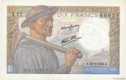 10 Francs MINEUR FRANCE  1944 F.08.11 AU