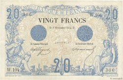 20 Francs NOIR FRANCE  1874 F.09.01 VF+