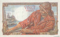 20 Francs PÊCHEUR FRANCIA  1943 F.13.05 q.FDC