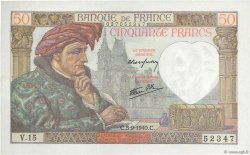 50 Francs JACQUES CŒUR FRANCIA  1940 F.19.02 AU