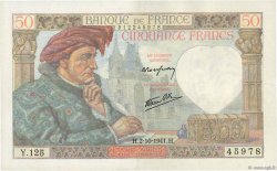 50 Francs JACQUES CŒUR FRANCE  1941 F.19.15 XF+