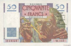 50 Francs LE VERRIER FRANCIA  1948 F.20.10 q.FDC