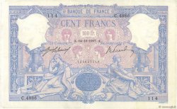 100 Francs BLEU ET ROSE FRANCE  1907 F.21.22