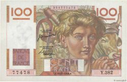 100 Francs JEUNE PAYSAN FRANKREICH  1950 F.28.28 ST