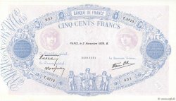 500 Francs BLEU ET ROSE modifié FRANCE  1939 F.31.46 AU