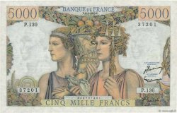 5000 Francs TERRE ET MER FRANCIA  1953 F.48.08 q.FDC