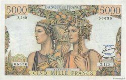 5000 Francs TERRE ET MER FRANKREICH  1953 F.48.10 fST+