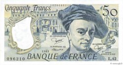 50 Francs QUENTIN DE LA TOUR FRANCIA  1985 F.67.11 FDC