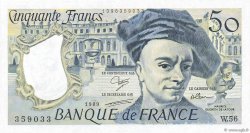 50 Francs QUENTIN DE LA TOUR FRANCIA  1989 F.67.15 FDC