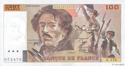 100 Francs DELACROIX imprimé en continu FRANCE  1990 F.69bis.02c UNC-