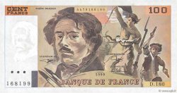 100 Francs DELACROIX imprimé en continu FRANCE  1990 F.69bis.02d