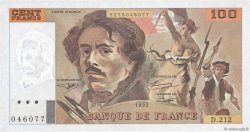 100 Francs DELACROIX imprimé en continu FRANKREICH  1993 F.69bis.05