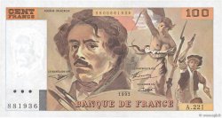 100 Francs DELACROIX imprimé en continu FRANCIA  1993 F.69bis.07 q.AU