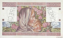 5000 Francs TRÉSOR PUBLIC FRANKREICH  1955 VF.36.00Sp fST+
