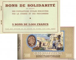 Carnet 5  x 5000 Francs Bon  de Solidarité FRANCE regionalism and miscellaneous  1941 - XF