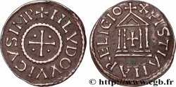LOUIS THE PIOUS Denier à la légende chrétienne