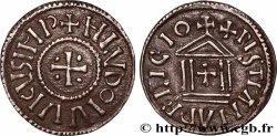 LOUIS THE PIOUS Denier à la légende chrétienne