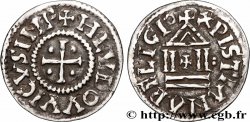 LUDOVICO PÍO Denier à la légende chrétienne