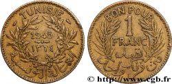 TUNISIA - FRENCH PROTECTORATE Bon pour 1 Franc sans le nom du Bey AH1364 1945 Paris