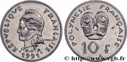 FRENCH POLYNESIA 10 Francs I.E.O.M Marianne 1991 Paris