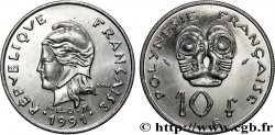 FRENCH POLYNESIA 10 Francs I.E.O.M Marianne 1991 Paris
