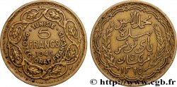 TUNISIA - FRENCH PROTECTORATE 5 Francs AH1365 1946 Paris