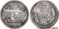 TUNISIA - Protettorato Francese 5 Francs AH 1353 1934 Paris 