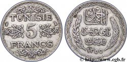 TUNISIA - Protettorato Francese 5 Francs AH 1355 1936 Paris 