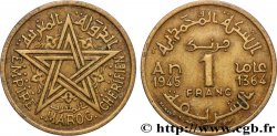 MOROCCO - FRENCH PROTECTORATE 1 Franc AH 1364 1945 Paris
