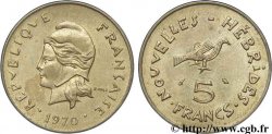 NEW HEBRIDES (VANUATU since 1980) 5 Francs Marianne / oiseau 1970 Paris XF 