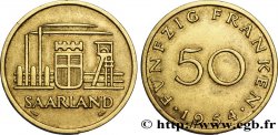 SAAR TERRITORIES 50 Franken 1954 Paris XF 