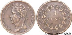 COLONIES FRANÇAISES - Charles X, pour la Guyane 5 Centimes 1829 Paris