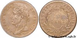 COLONIAS FRANCESAS - Charles X, para Guayana 10 centimes 1828 Paris