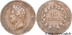 COLONIES FRANÇAISES - Louis-Philippe pour la Guadeloupe 10 centimes 1841 Paris