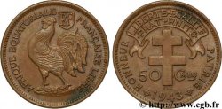 AFRICA EQUATORIALE FRANCESE - Forze Francesi Liberi 50 centimes 1943 Prétoria 