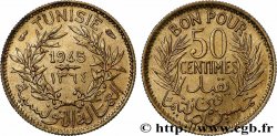 TUNISIA - FRENCH PROTECTORATE 50 Centimes AH 1364 1945 Paris